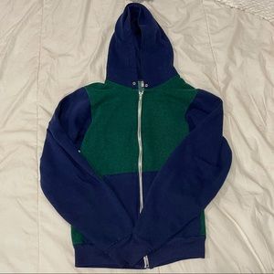 American Apparel Color Block Zip-Up Hoodie